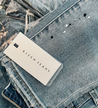 Load image into Gallery viewer, FINAL SALE - Risen Mid-Rise Paint Splatter Straight Jeans